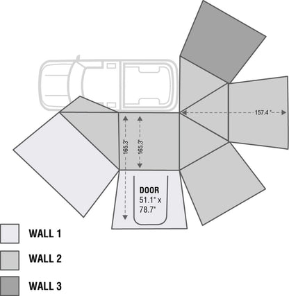 Nomadic Awning 270 with Complete Wall Package - Passenger Side