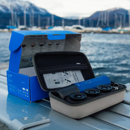 OutIn Traveler Nano Espresso Machine + Case Set (Ocean Blue)