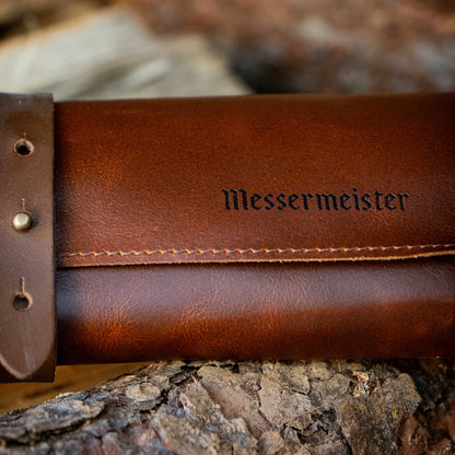 Overland Chef Cognac Leather Knife Roll - 5 Pocket