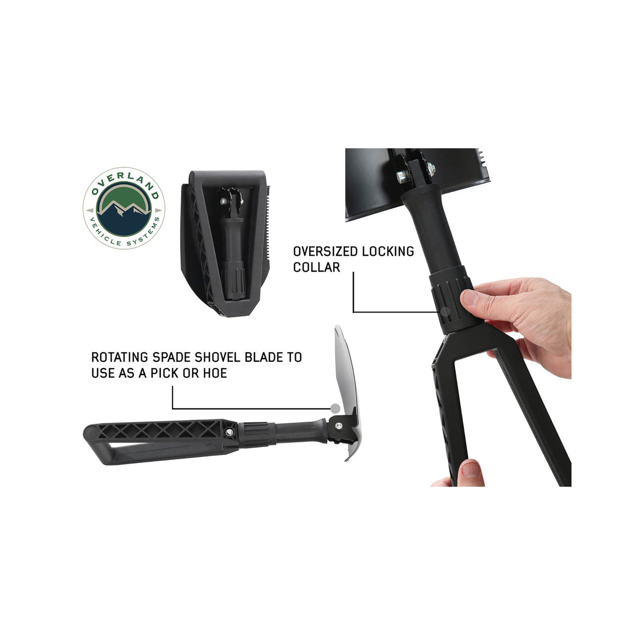 Multi-Functional Military Style Utility Shovel with Nylon Carrying Case