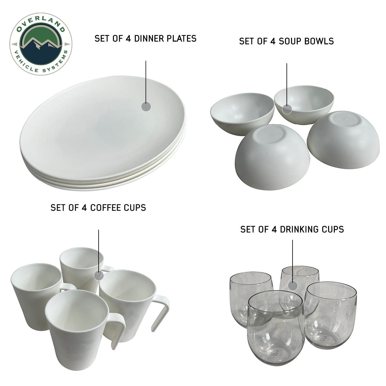 Ultimate 39-Piece Camp Dinnerware, Utensil Set, and Storage Box
