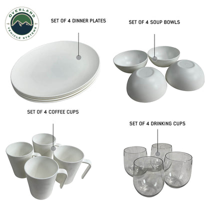 Ultimate 39-Piece Camp Dinnerware, Utensil Set, and Storage Box