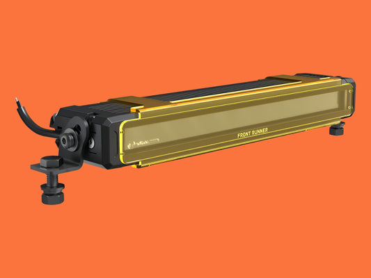 Yellow and black light bar on a white background